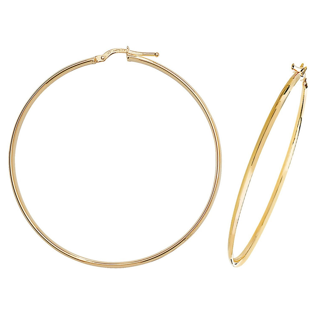 9ct Yellow Gold Hoop Earrings 375 Hallmarked 8mm - 50mm Diameter British Made