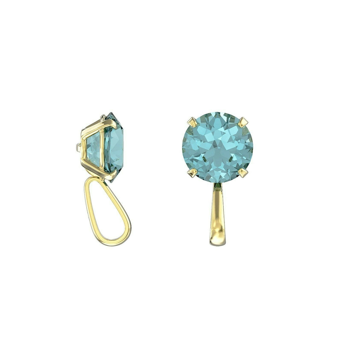 Yellow Gold Aquamarine Pendant Hallmarked British Made All Chain Lengths