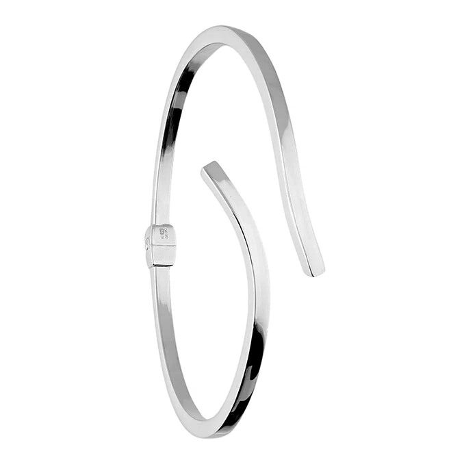 Hinged Crossover Bangle Sterling Silver 925 Hallmarked British Made Brand New
