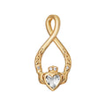 Celtic Claddagh Pendant 9ct Yellow Gold Plated Hallmarked All Chain Lengths