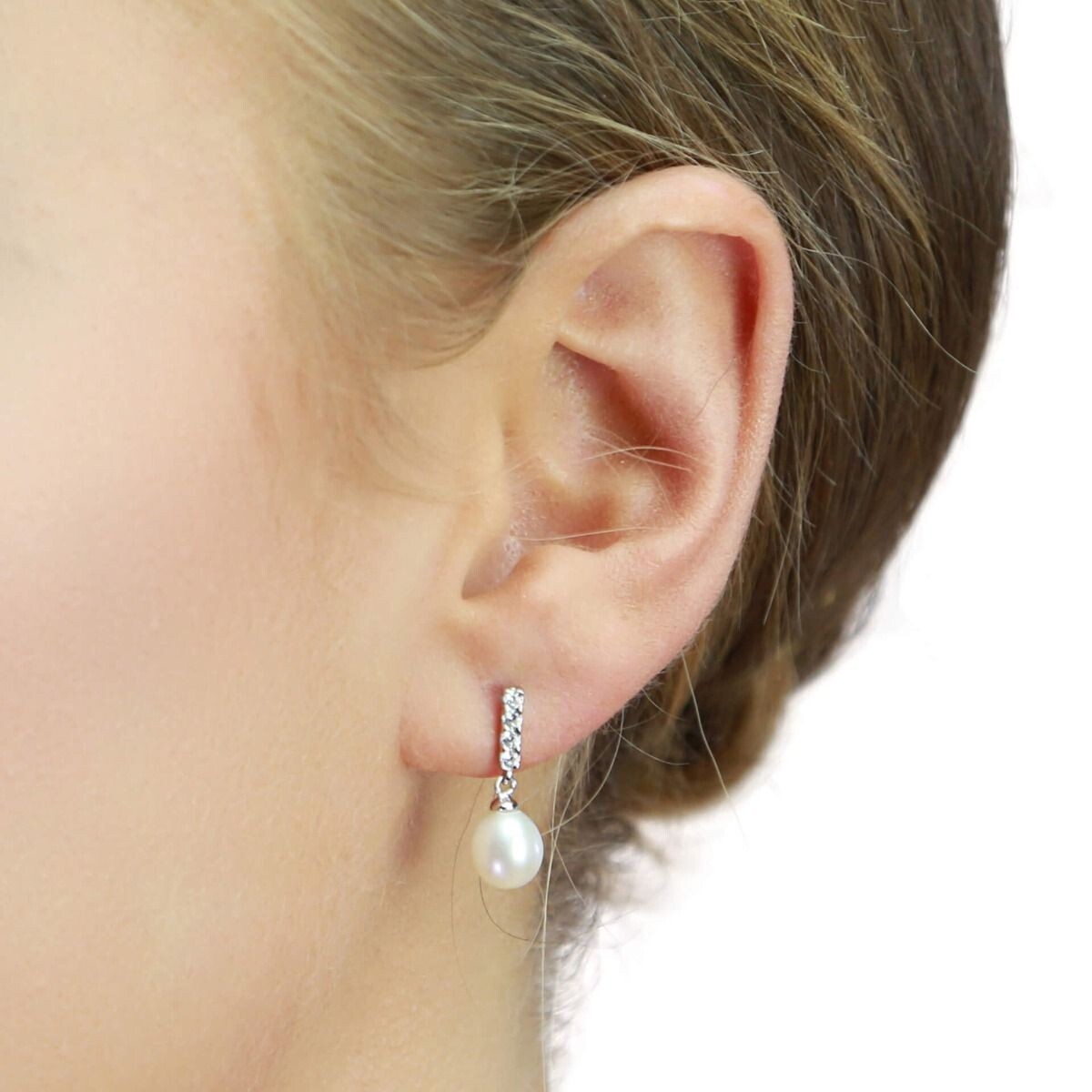Freshwater Pearl Drop Earrings Sterling Silver 925 Hallmarked Brand New Boxed