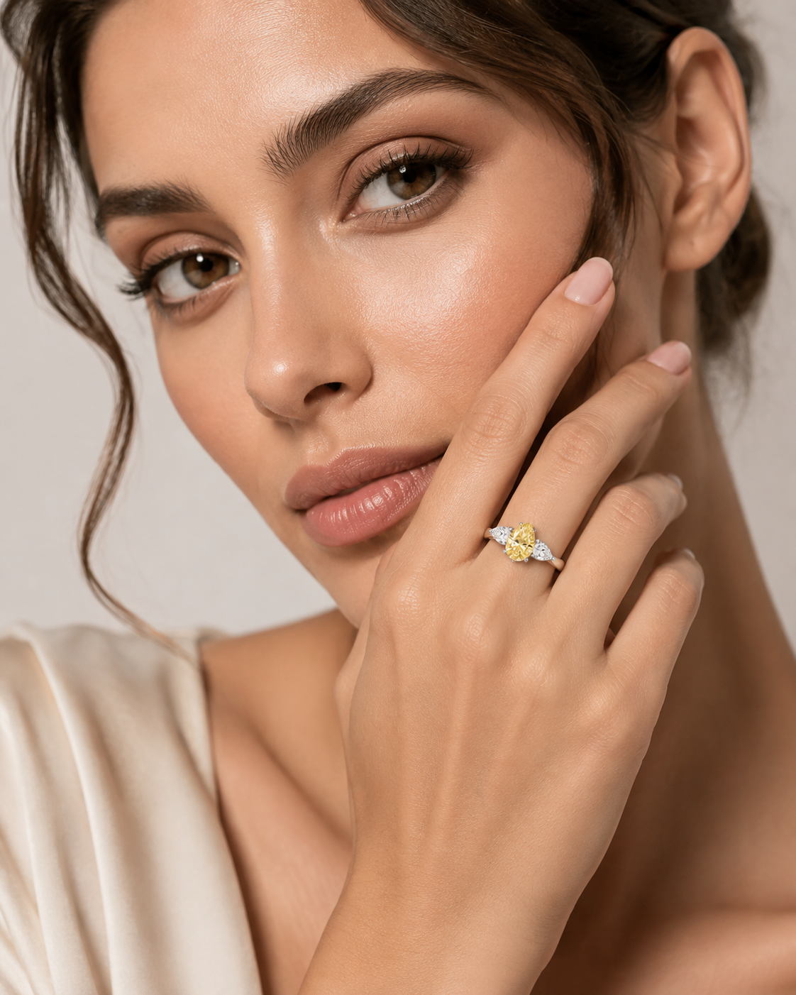 Pear Cut Citrine Ring Sterling Silver 925 Hallmarked Sizes I - P British Made