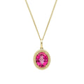Oval Cut Pink Topaz Pendant & Earrings Set 9ct Yellow Gold 375 Hallmarked