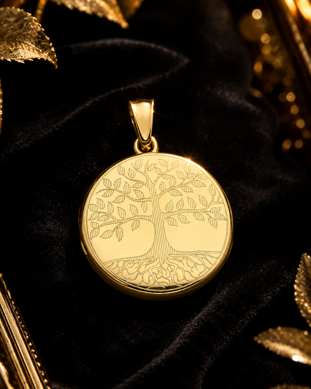 Tree Of Life 9ct Yellow Gold Locket 375 Hallmark British Made All Chain Lengths