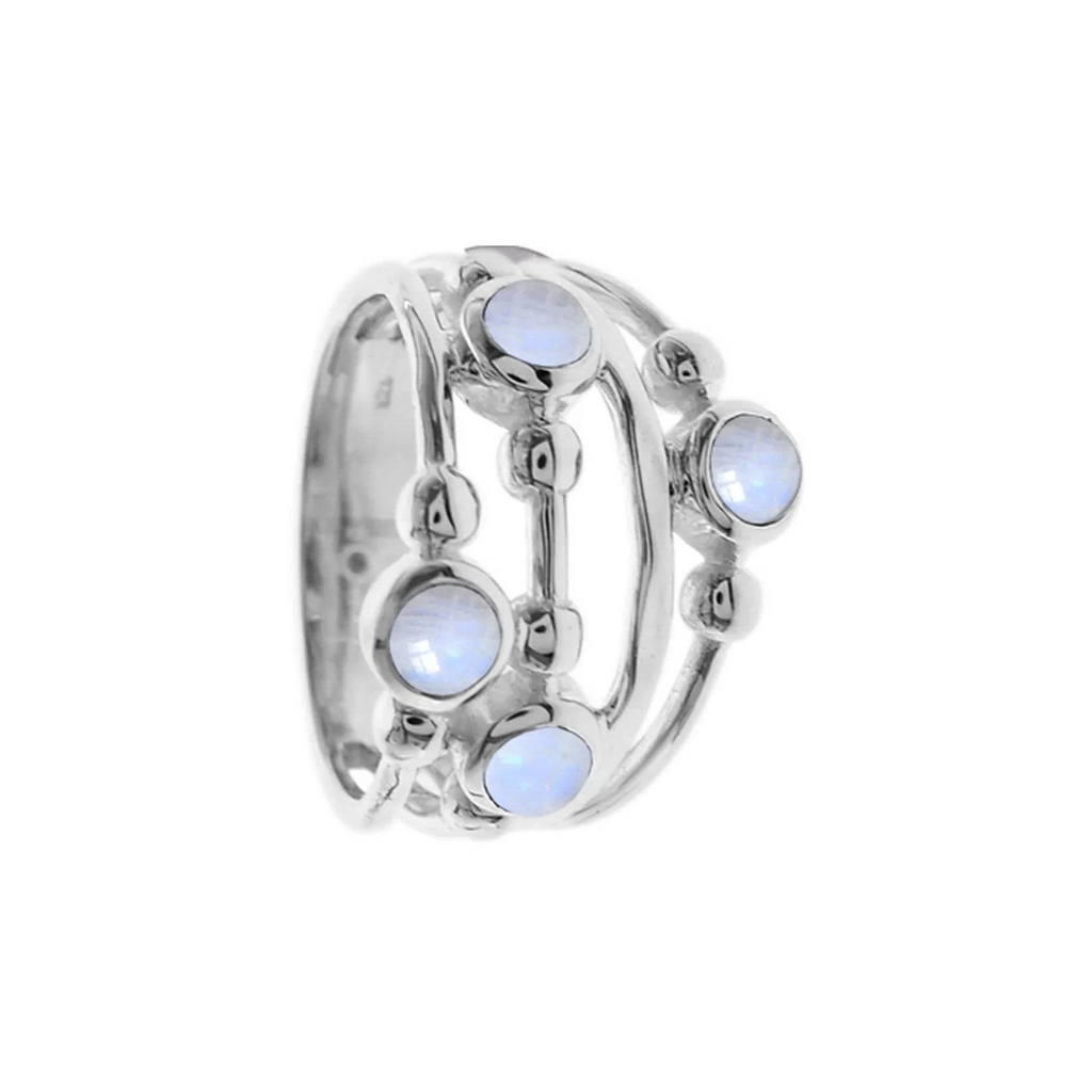 Natural 4 Topaz Ring Sterling Silver 925 Hallmarked British Made Size K - T
