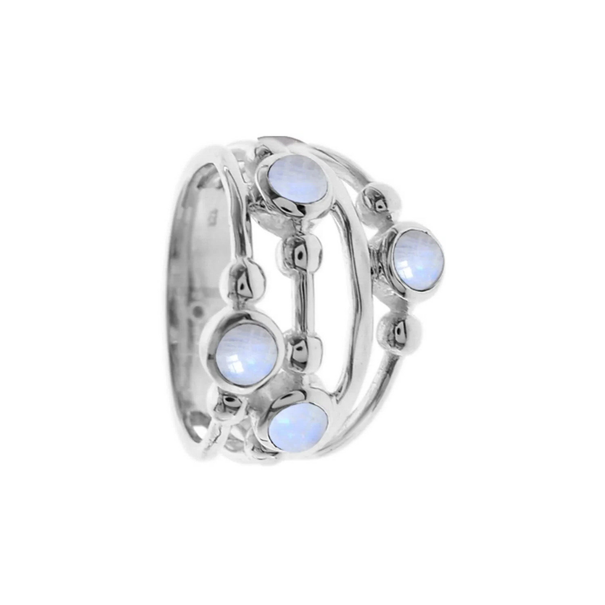 Natural 4 Topaz Ring Sterling Silver 925 Hallmarked British Made Size K - T