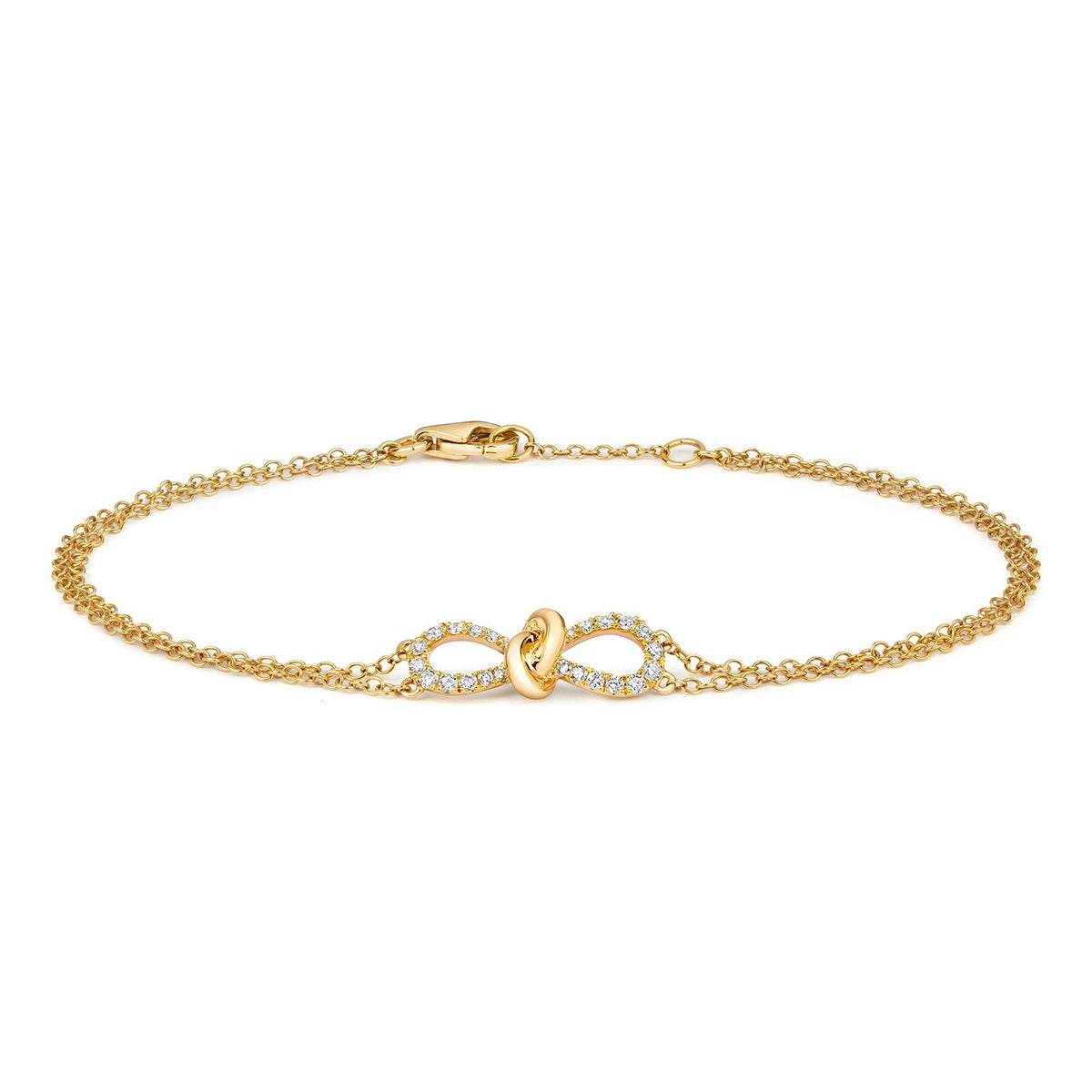 Infinity Natural Diamond 18ct Yellow Gold Bracelet 375 Hallmarked British Made