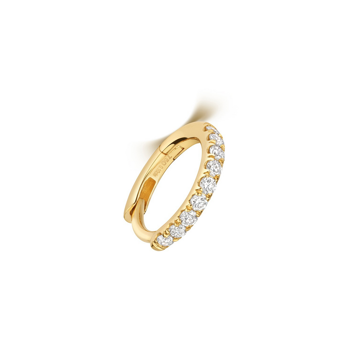 7.8mm 9 Natural Diamond Hoop Earring 18ct Yellow Gold Hallmarked British Made