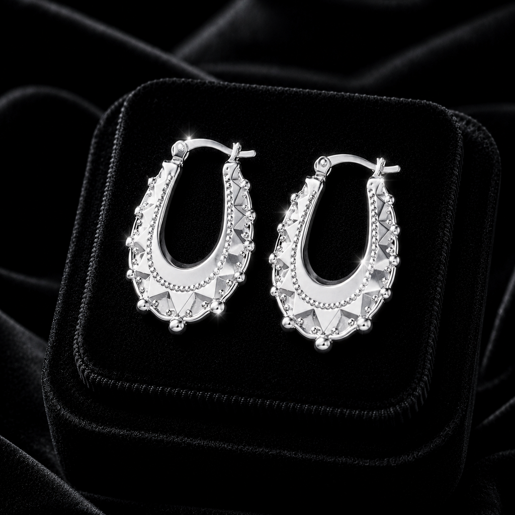 Creole Hoop Earrings Solid Sterling Siver 925 Hallmarked Brand New Boxed