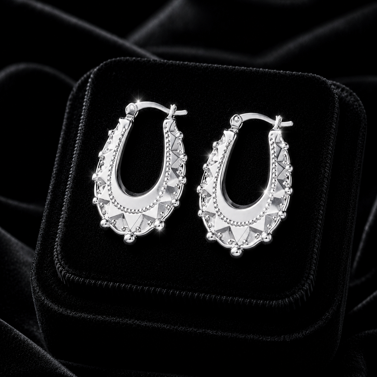 Creole Hoop Earrings Solid Sterling Siver 925 Hallmarked Brand New Boxed