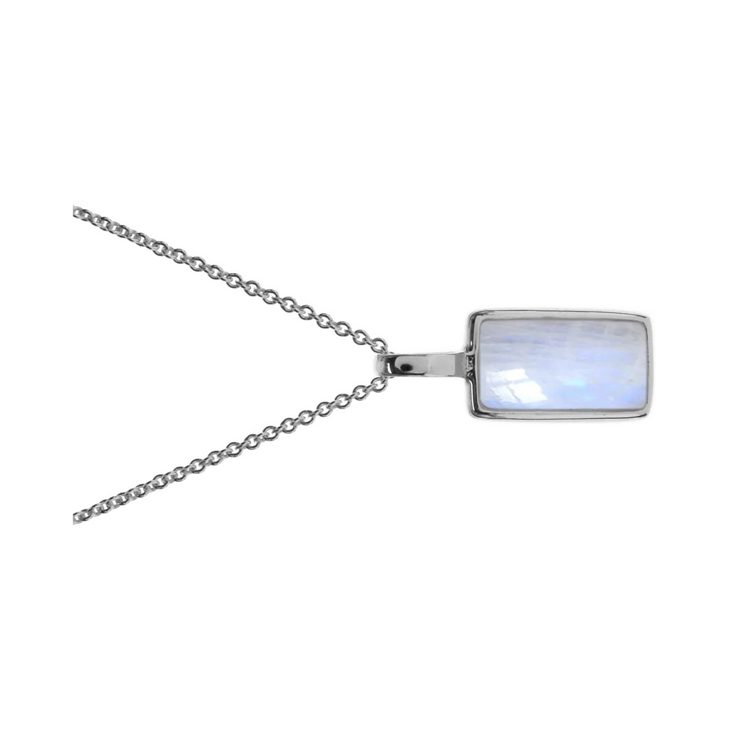 Natural Moonstone Necklace Solid Sterling Silver 925 Hallmarked British Made