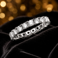 Sterling Silver Eternity Ring Anniversary Gemstone 925 Hallmarked Size L - Q