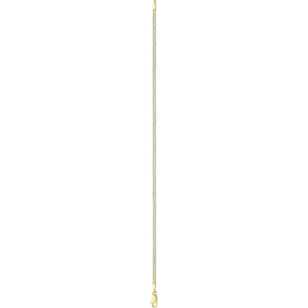 Classic Single Row Tennis Bracelet 9ct Yellow Gold 375 Hallmarked British Made