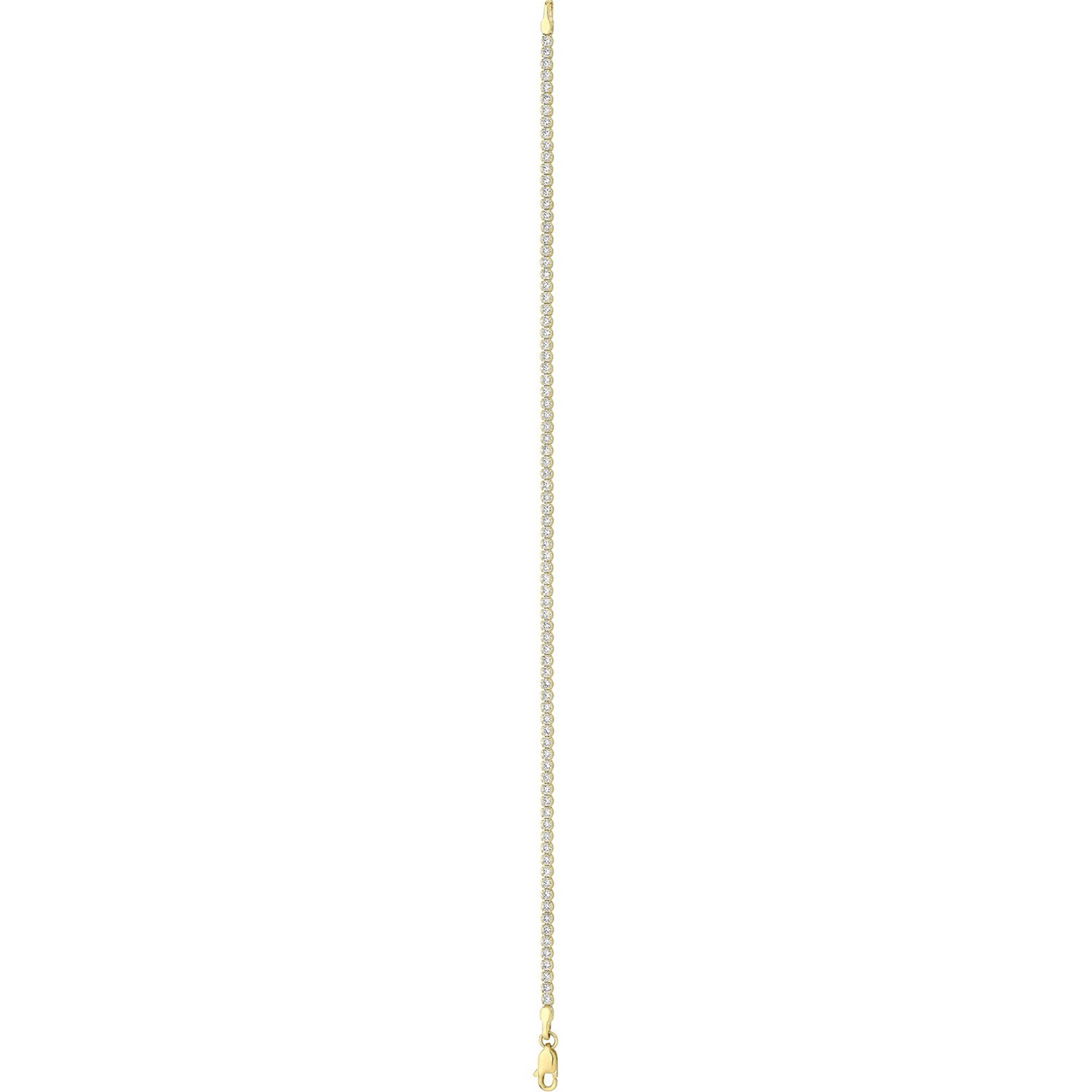 Classic Single Row Tennis Bracelet 9ct Yellow Gold 375 Hallmarked British Made