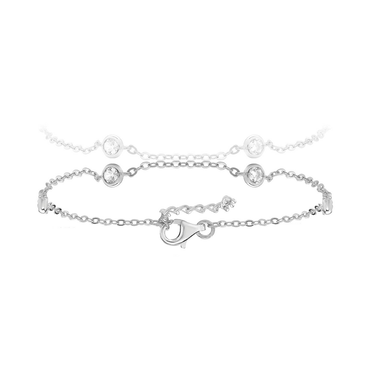 Bezel Set Tennis Bracelet Sterling Silver 925 Hallmarked Brand New Boxed