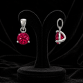 Sterling Silver Ruby Pendant Hallmarked British Made All Chain Lengths