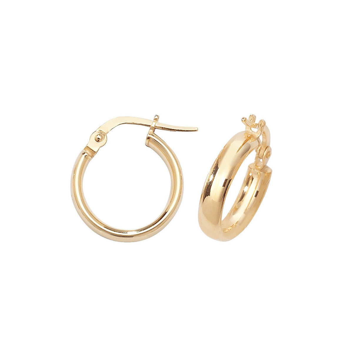 9ct Yellow Gold Hoop Earrings 375 Hallmarked 8mm - 50mm Diameter British Made