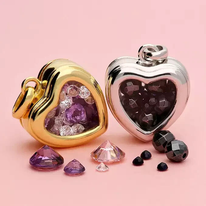 Heart Glass Locket Sterling Silver 925 Hallmarked British Made All Chain Lengths
