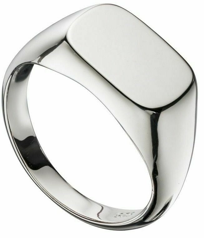 Sterling Silver Gents Ring Plain Signet Hallmarked Sizes Q - Z