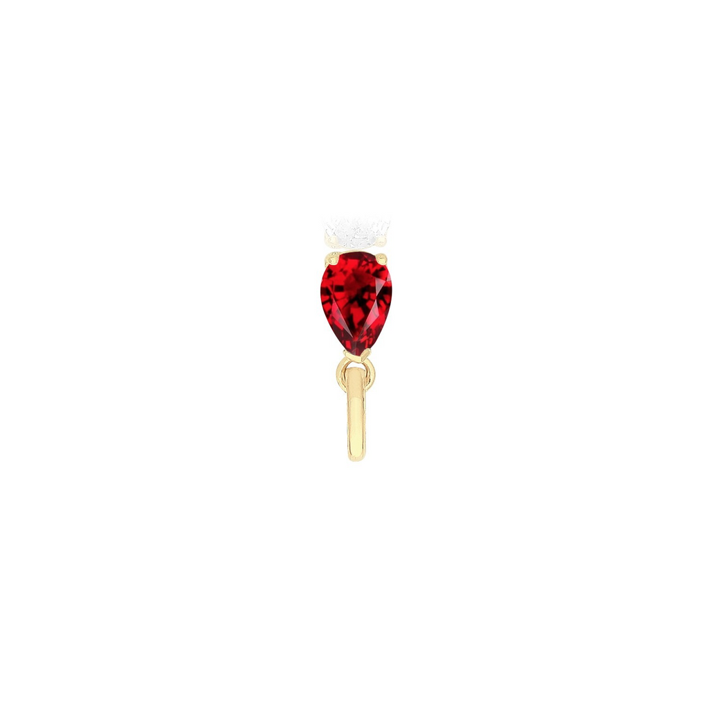 Teardrop Natural Ruby 9ct Yellow Gold Pendant Hallmarked All Chain Lengths