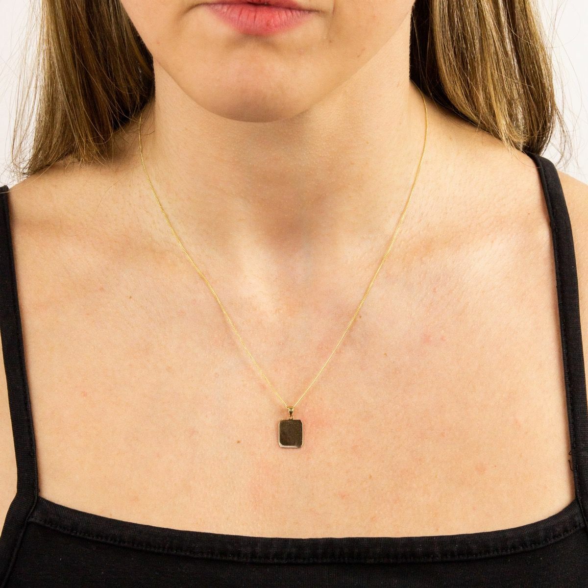 9ct Gold Dog Tag Pendant 375 Hallmarked (Free Engraving) British Made