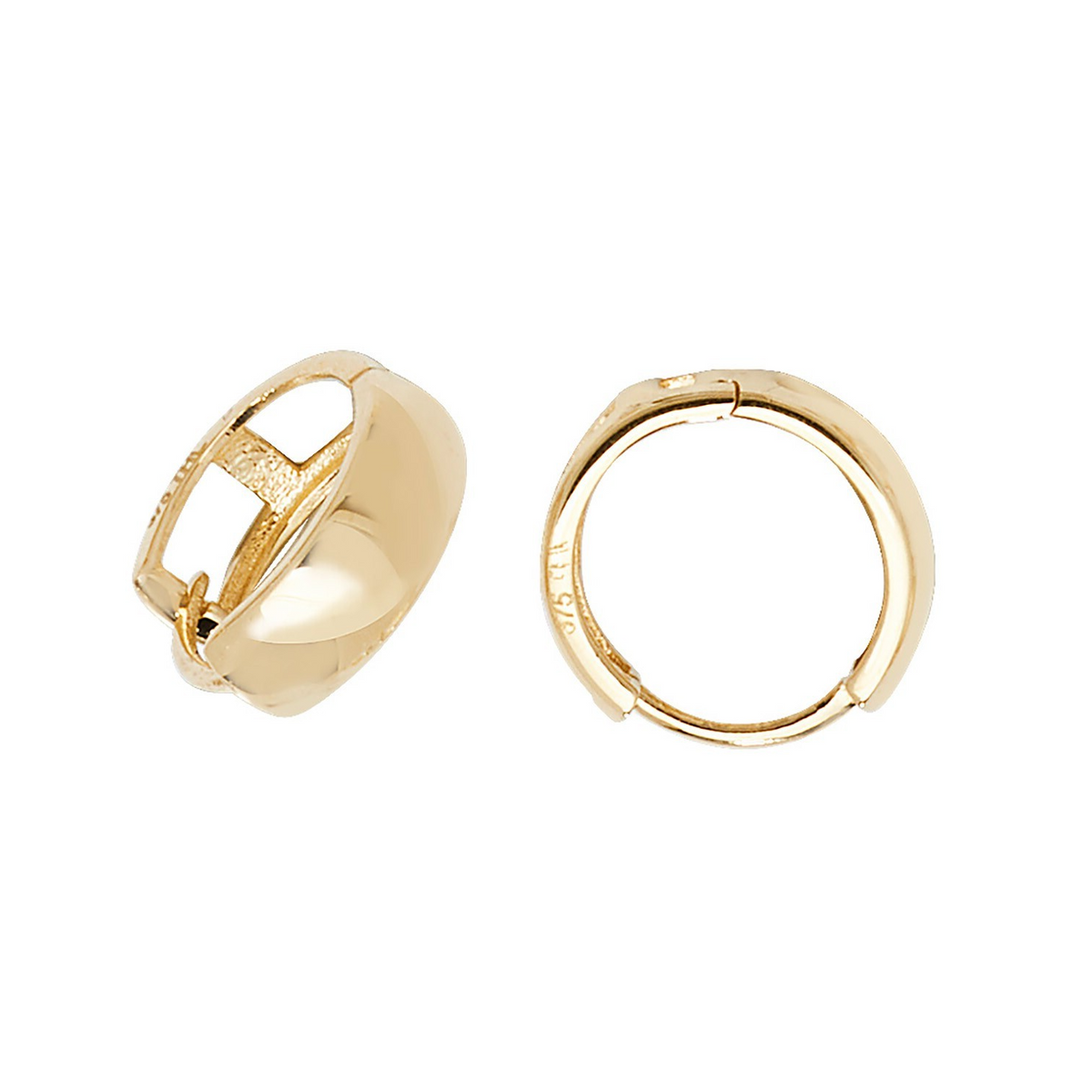 9ct Yellow Gold Chunky Hoop Earrings British Made 375 Hallmarked Brand New Boxed