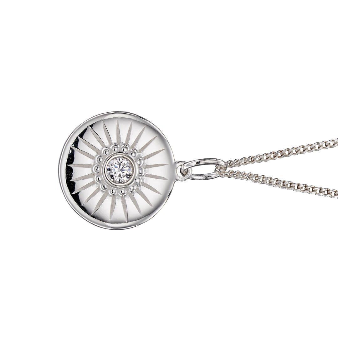 Diamond Cut Disc Pendant Silver Hallmarked British Made All Chain Lengths