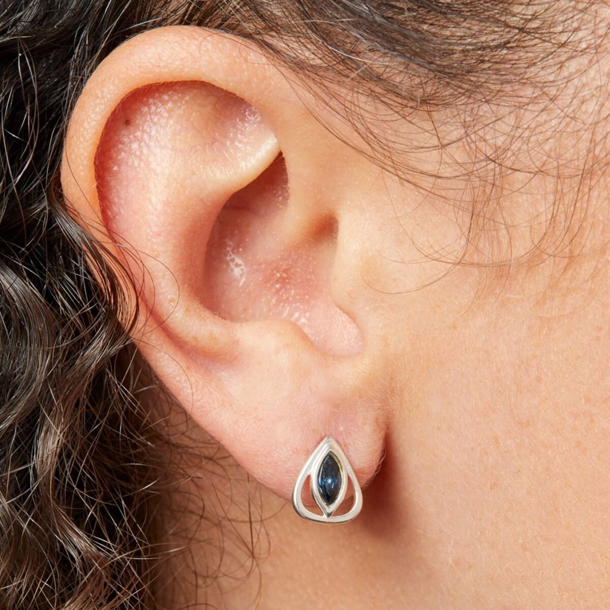 Blue Sapphire Teardrop Earrings Sterling Silver 925 Hallmarked Brand New Boxed