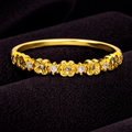 Floral Eternity Ring 14ct Yellow Gold Plated Hallmarked British Made Size L - R