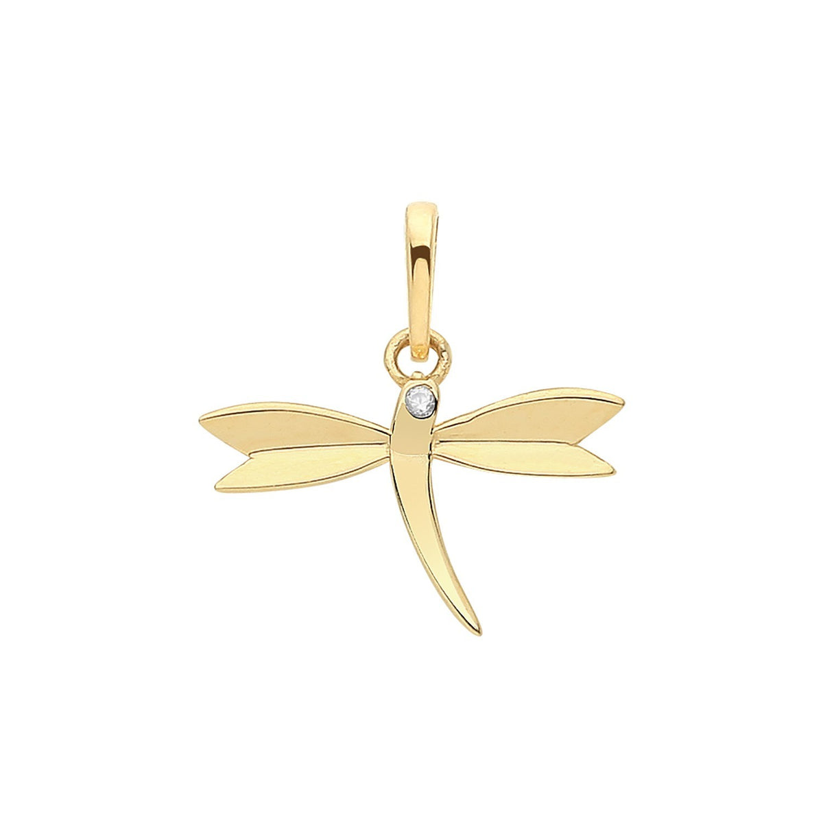 Drgonfly 9ct Yellow Gold Pendant 375 Hallmark British Made All Chain Lengths