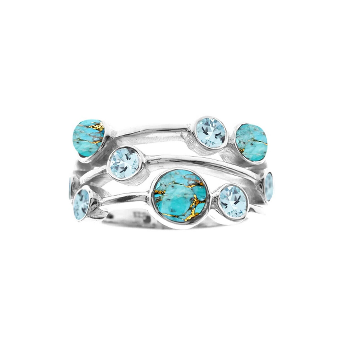 Natural 9 Topaz Ring Sterling Silver 925 Hallmarked British Made Size K - T