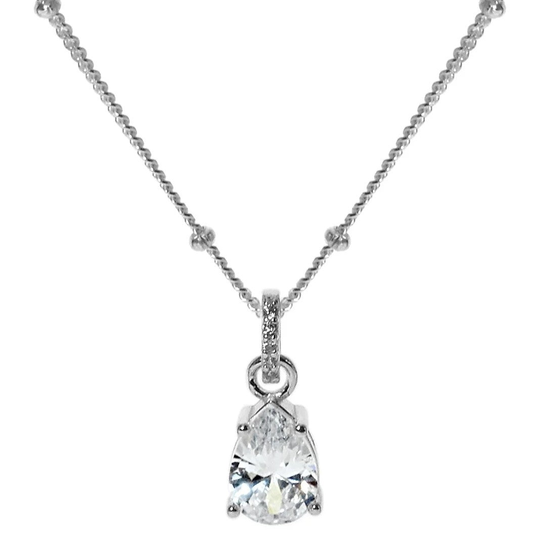 Statement Teardrop Necklace Solid Sterling Silver 925 Hallmarked British Made