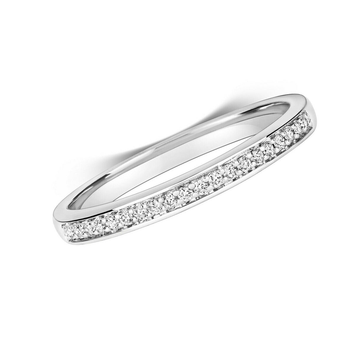Natural Diamond Eternity Ring 9ct White Gold Hallmarked Sizes J - Q British Made