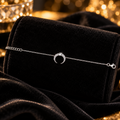 Ladies Pave Crescent Bracelet Sterling Silver 925 Hallmarked Brand New Boxed