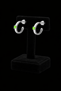 Peridot Huggie Hoop Earrings Sterling Silver 925 Hallmarked Brand New Boxed