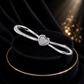 Zircon Heart Bangle Sterling Silver 925 Hallmarked British Made Brand New Boxed