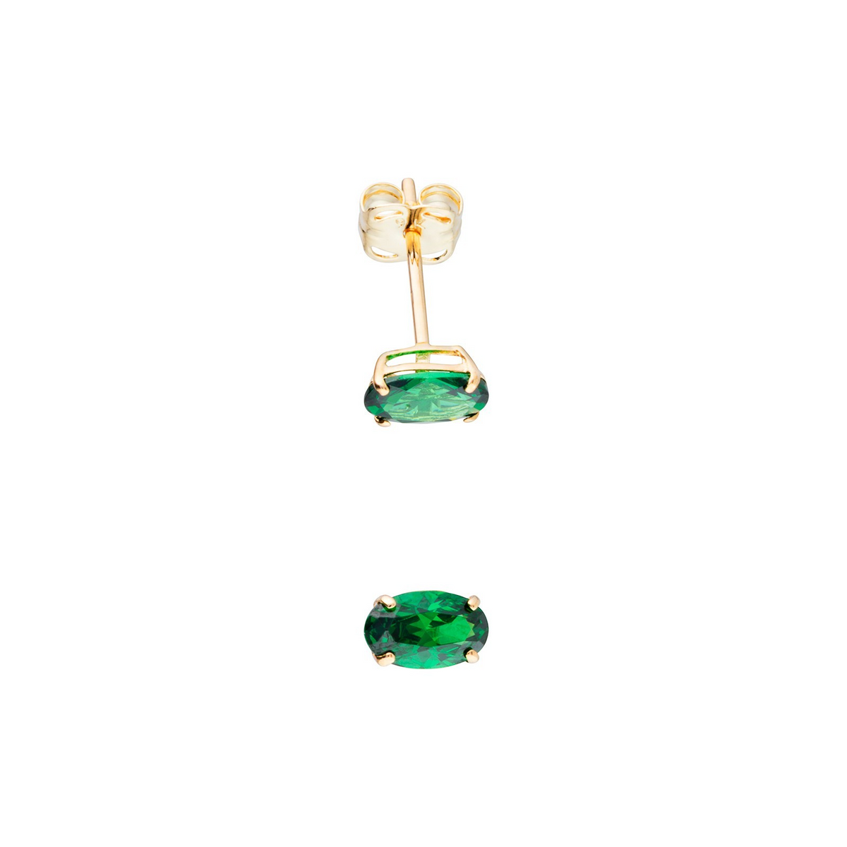 Natural Emerald Oval Earrings 9ct Yellow Gold 375 Hallmarked British Made