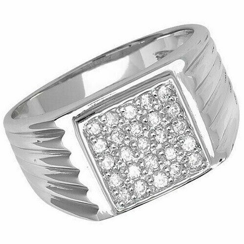 Men's Sterling Silver Signet Ring Engagement Gents 925 Hallmark Sizes K - X
