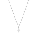 1 Natural Diamond Pear Cut Necklace 18ct White Gold Hallmarked British Made