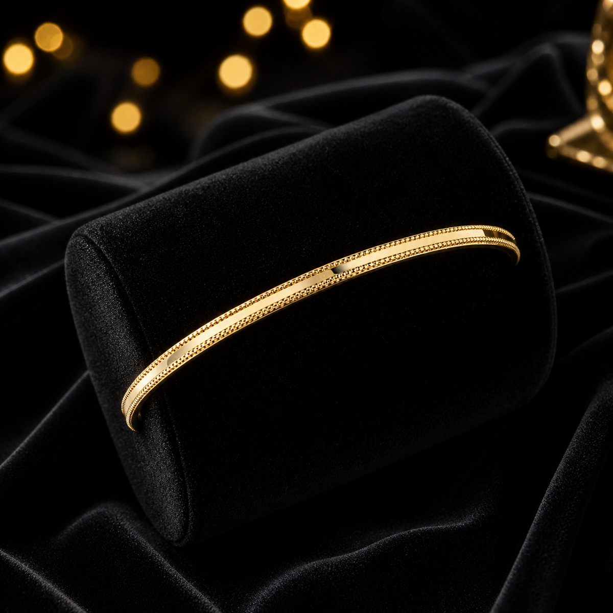 3mm Millegrain Bangle 9ct Yellow Gold Plated Hallmarked Brand New Boxed