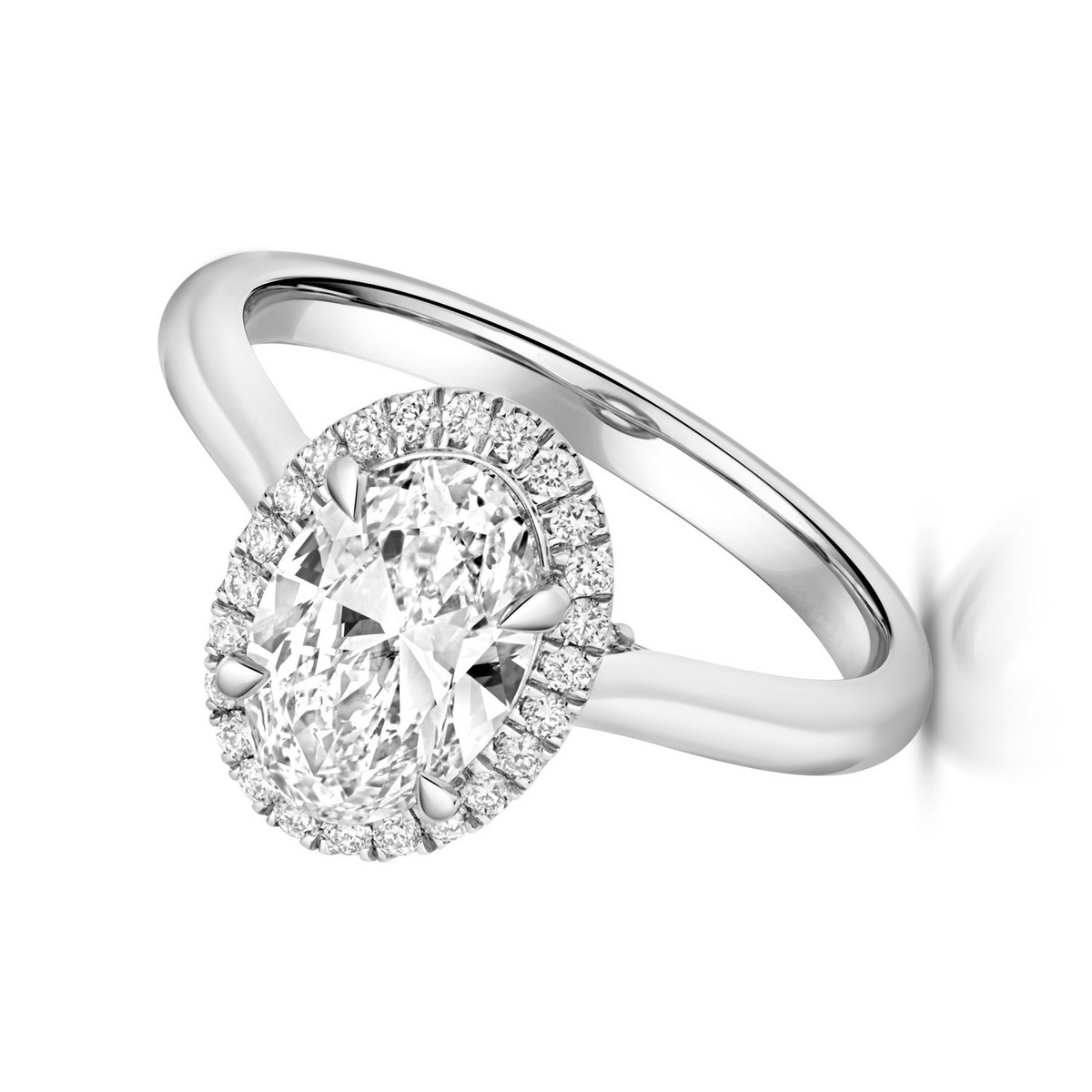 Oval Lab-Grown Diamond Engagement Ring 18ct White Gold Hallmarked Sizes J - Q