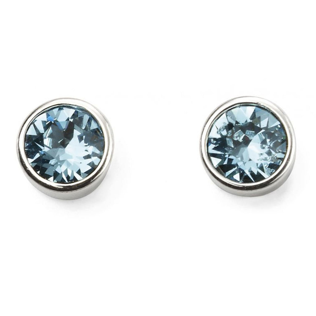 Engravable Solitaire Aquamarine Pendant and Earrings Set Solid Sterling Silver
