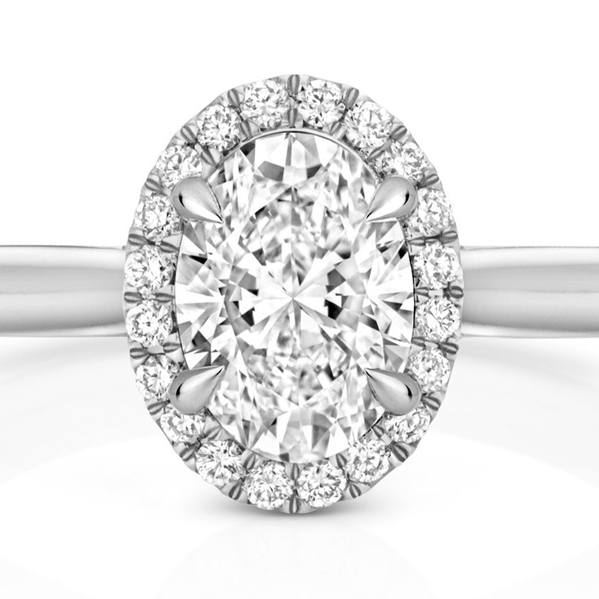 Oval Lab-Grown Diamond Engagement Ring 18ct White Gold Hallmarked Sizes J - Q