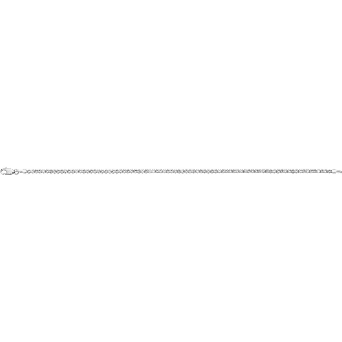 Classic Single Row Tennis Bracelet 9ct White Gold 375 Hallmarked British Made