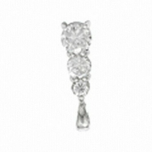 White Gold Pendant 3 Stone Hallmarked British Made All Chain Lengths