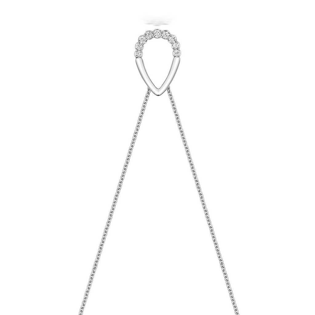 9 Natural Diamond Pear Necklace 18ct White Gold Hallmarked British Made