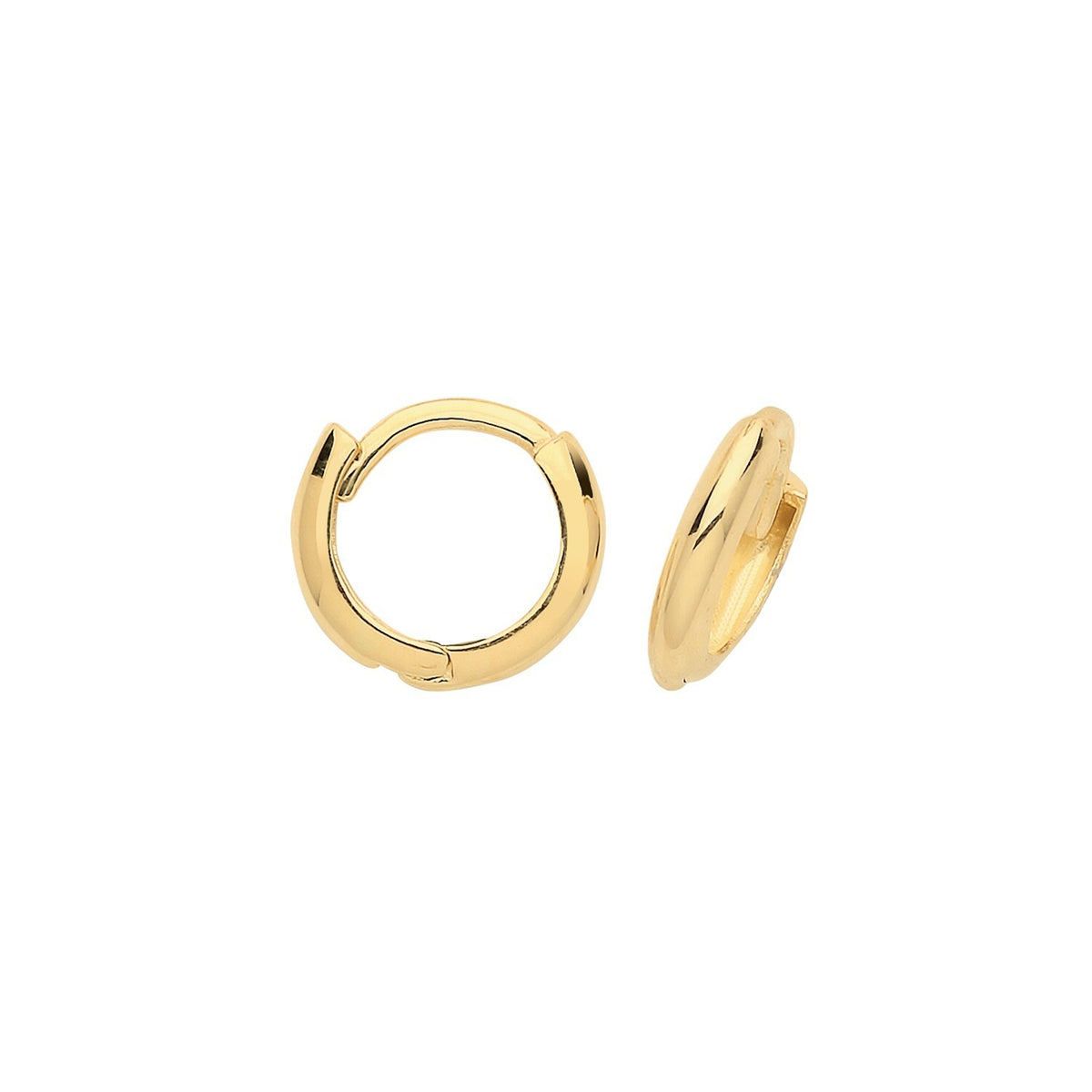 9ct Yellow Gold 7mm Hoop Earrings British Made 375 Hallmarked Brand New Boxed