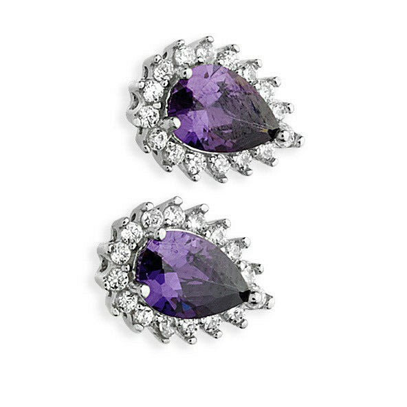 Amethyst Earrings Solid Sterling Silver 925 Hallmark Brand New Boxed
