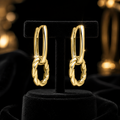 Twisted Rope Drop Earrings 9ct Yellow Gold 375 Hallmarked British Made