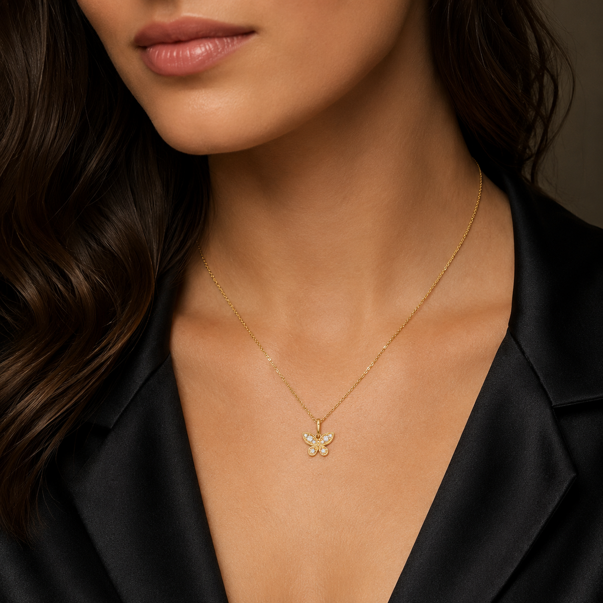 Butterfly 9ct Yellow Gold Pendant 375 Hallmarked British Made All Chain Lengths